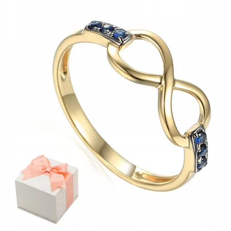 PIERŚCIONEK SZAFIR ŻÓŁTE LUB BIAŁE ZŁOTO 585