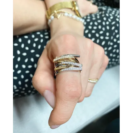 EKSKLUZYWNY ZŁOTY PIERŚCIONEK DIAMENTAMI 0,25CT