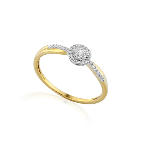 ZŁOTY ZARĘCZYNOWY PIERŚCIONEK z BRYLANTAMI