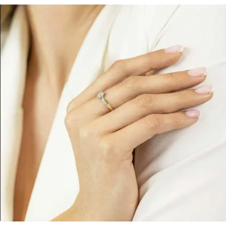 ZŁOTY ZARĘCZYNOWY PIERŚCIONEK z BRYLANTAMI