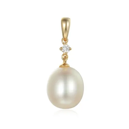 Złota Zawieszka 585 z Perłą i Diamentem