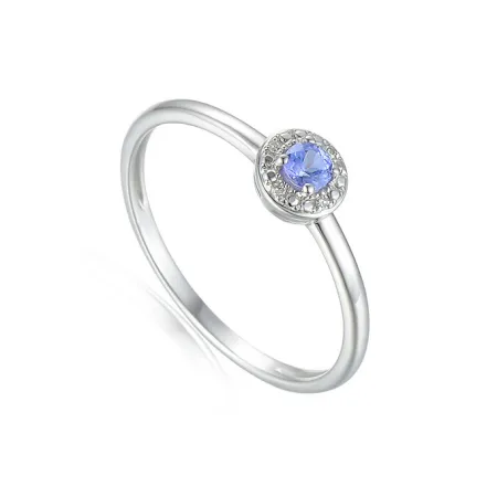 ZŁOTY 585 PIERŚCIONEK Z TANZANITEM I DIAMENTAMI