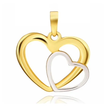 Złota Zawieszka Dwa Serca na Prezent Próba 585  