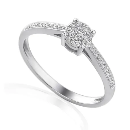 PIERŚCIONEK 585 ZARĘCZYNOWY DIAMENT BIAŁE ZŁOTO