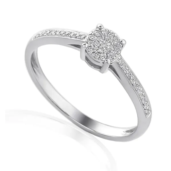 PIERŚCIONEK 585 ZARĘCZYNOWY DIAMENT BIAŁE ZŁOTO