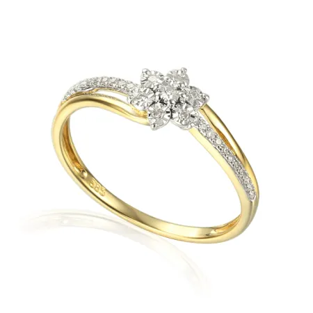 ZŁOTY PIERŚCIONEK DIAMENTY GRAWER PRÓBA 585