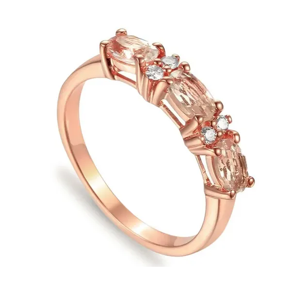 PIERŚCIONEK MORGANITY I DIAMENTY PRÓBA 585