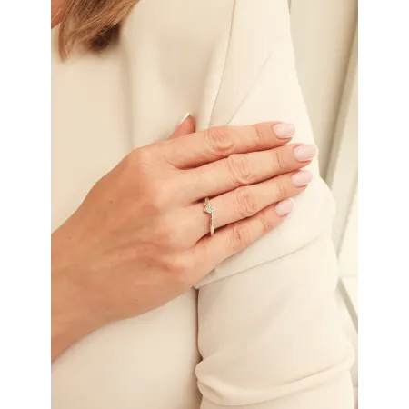 ZŁOTY PIERŚCIONEK BRYLANTY NA PREZENT PRÓBA 585