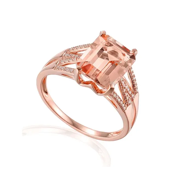 PIERŚCIONEK MORGANIT 3,0 CT DIAMENTY PRÓBA 585