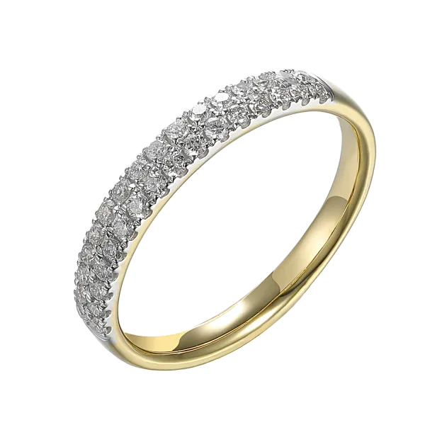 Złoty 585 Pierścionek Obrączka z Diamentami Grawer