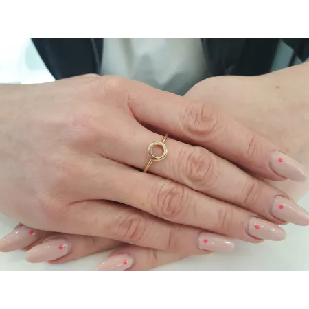 ZŁOTY PIERŚCIONEK KÓŁKO DIAMENT 585 ŻÓŁTY