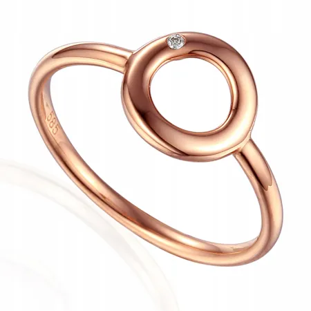 ZŁOTY PIERŚCIONEK KÓŁKO DIAMENT 585 ŻÓŁTY