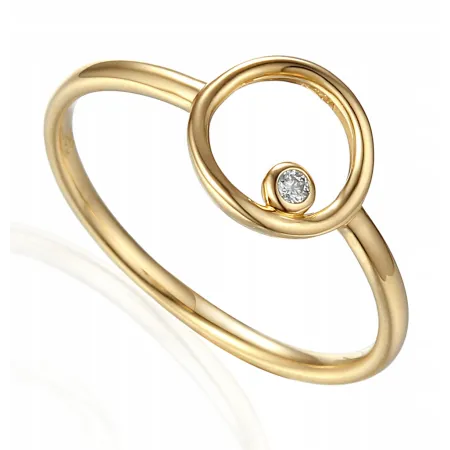 PIERŚCIONEK DWA KÓŁKA 585 BRYLANT RÓŻOWE ZŁOTO