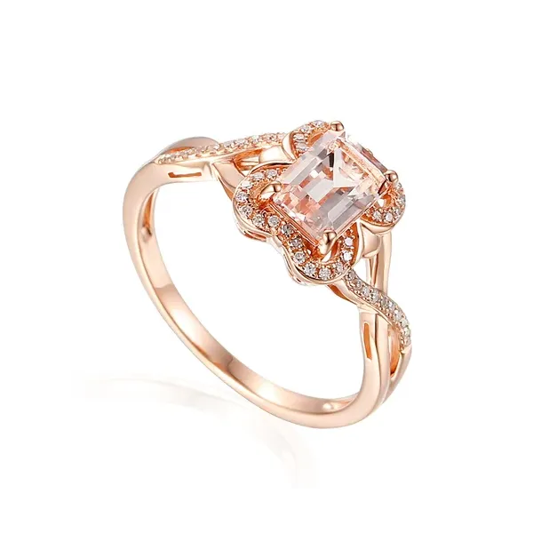 PIERŚCIONEK 585 MORGANITY DIAMENTY GRAWER