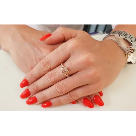 PIERŚCIONEK 585 MORGANITY DIAMENTY GRAWER