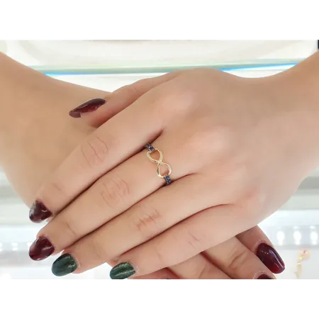 PIERŚCIONEK SZAFIR ŻÓŁTE LUB BIAŁE ZŁOTO 585