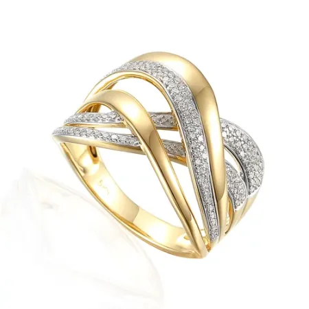 Złoty Pierścionek z Diamentami Próba 585 Grawer