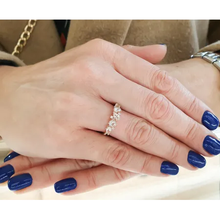 PIERŚCIONEK 585 MORGANITY DIAMENTY RÓŻOWE ZŁOTO