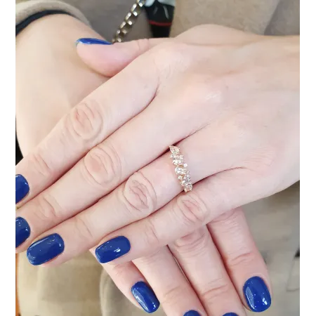 PIERŚCIONEK 585 MORGANITY DIAMENTY RÓŻOWE ZŁOTO