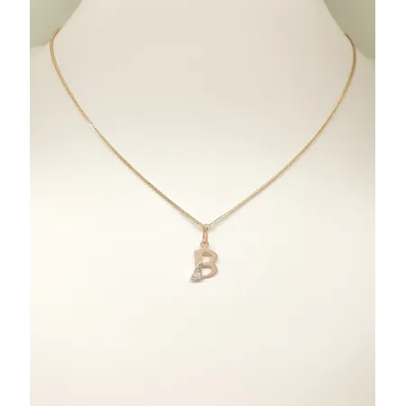 ZŁOTA 585 ZAWIESZKA LITERKA B Z CYRKONIĄ