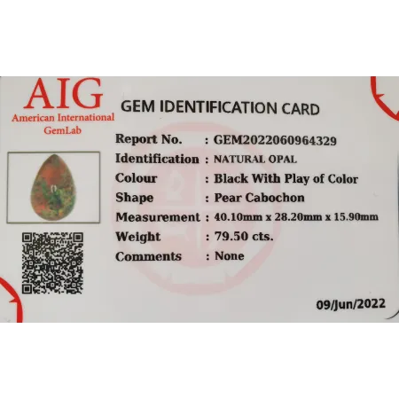 Opal Naturalny 79,50ct + Certyfikat