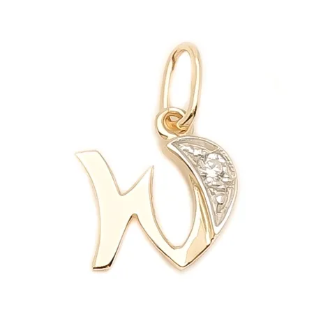 ZŁOTA ZAWIESZKA 585 LITERKA W Z CYRKONIĄ 