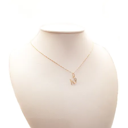 ZŁOTA ZAWIESZKA 585 LITERKA W Z CYRKONIĄ 