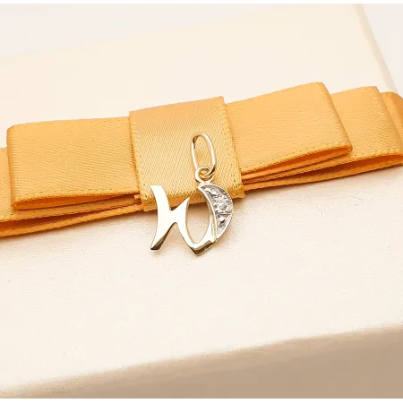 ZŁOTA ZAWIESZKA 585 LITERKA W Z CYRKONIĄ 