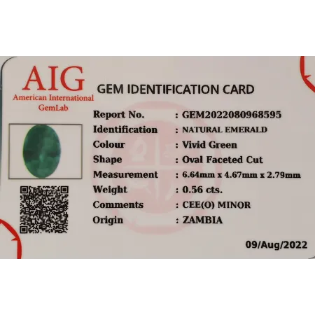 Szmaragd Naturany 0,56 ct + Certyfikat