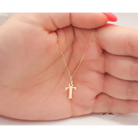 Złota Zawieszka Mała Literka ''T'' pr 585