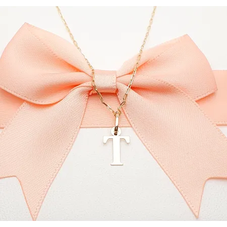 Złota Zawieszka Mała Literka ''T'' pr 585