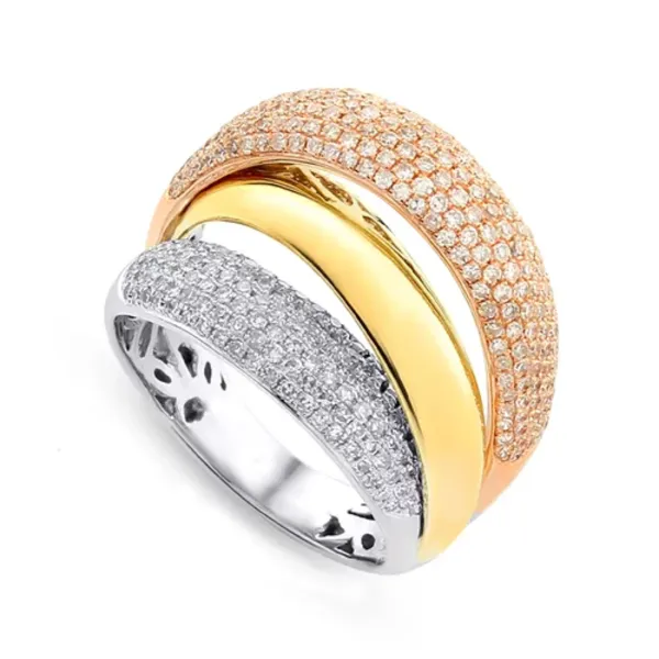 ZŁOTY ELEGANCKI 585 PIERŚCIONEK DIAMENTY GRAWER