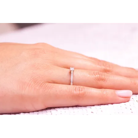 PIERŚCIONEK ZŁOTY 585 ZARĘCZYNOWY Z BRYLANTAMI