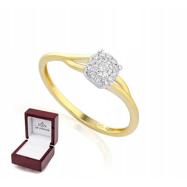 ZŁOTY PIERŚCIONEK 585 ZARĘCZYNOWY Z BRYLANTAMI 