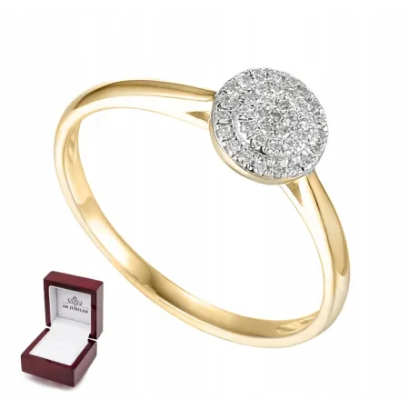 ZŁOTY PIERŚCIONEK DIAMENTY PRÓBA 585 NA PREZENT