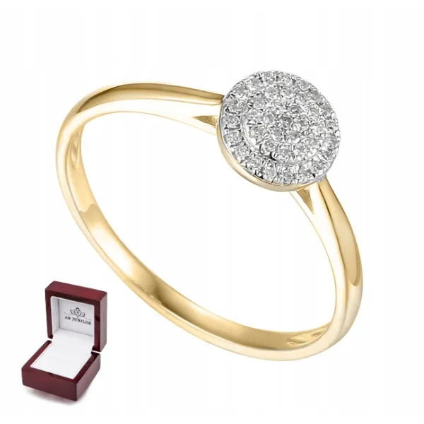 ZŁOTY PIERŚCIONEK DIAMENTY PRÓBA 585 NA PREZENT