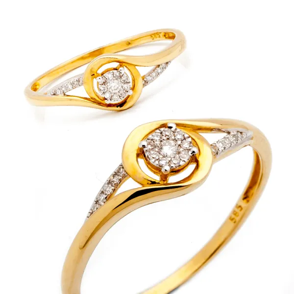 ZŁOTY 585 PIERŚCIONEK Z BRYLANTAMI 0,07ct