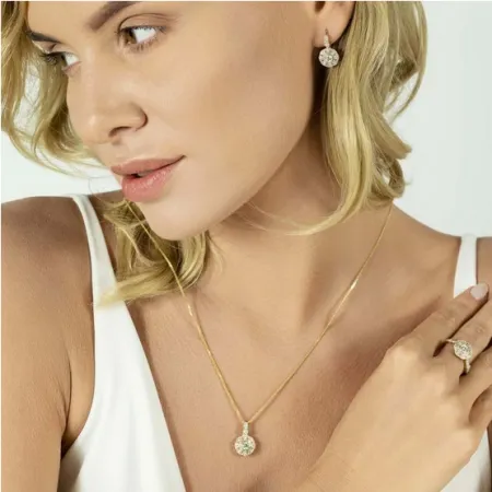 Pierścionek Diamenty Białe Złoto Próba 585 Grawer