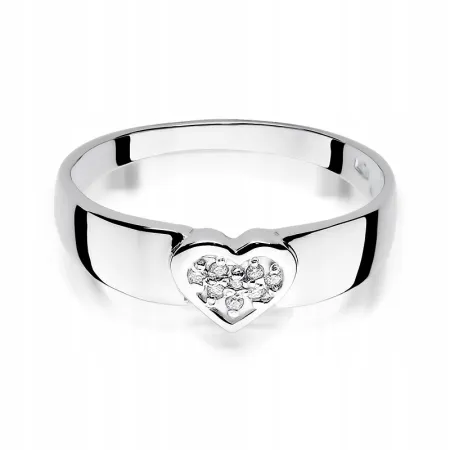 Pierścionek 585 Zaręczynowy Brylanty Serce Grawer