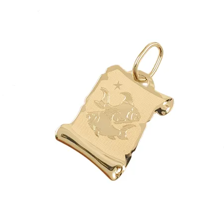 ZŁOTA 585 ZAWIESZKA DUŻY ZNAK ZODIAKU RYBY 