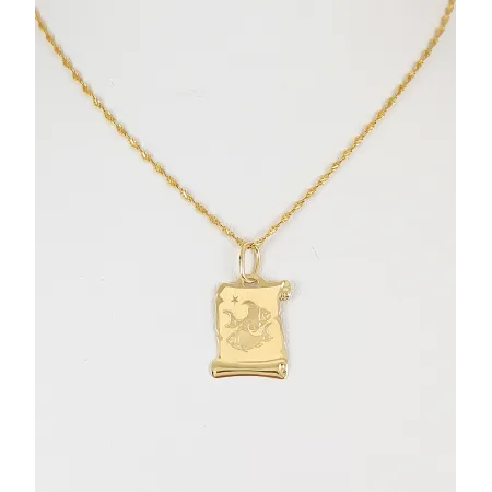 ZŁOTA 585 ZAWIESZKA DUŻY ZNAK ZODIAKU RYBY 