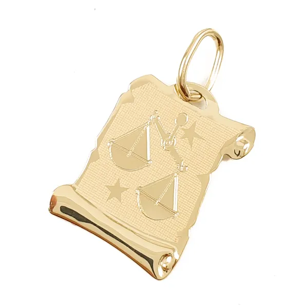 ZŁOTA 585 ZAWIESZKA DUŻY ZNAK ZODIAKU WAGA