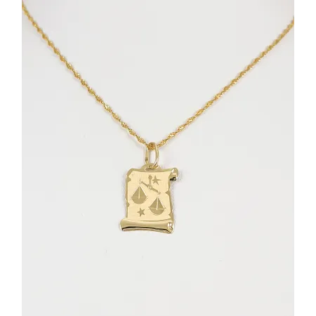 ZŁOTA 585 ZAWIESZKA DUŻY ZNAK ZODIAKU WAGA