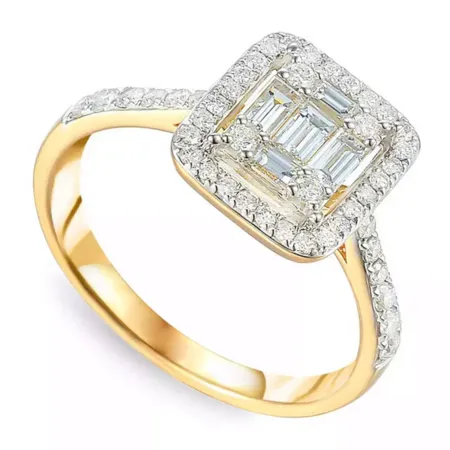 PIERŚCIONEK Z DIAMENTAMI BIAŁE ZŁOTO PRÓBA 585