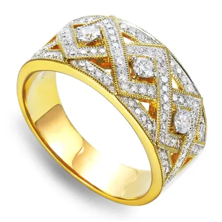 Elegancki 585 Pierścionek z Diamentami na Prezent