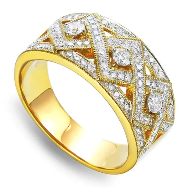 Elegancki 585 Pierścionek z Diamentami na Prezent