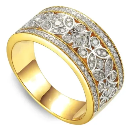 Ekskluzywny 585 Pierścionek Diamenty na Prezent