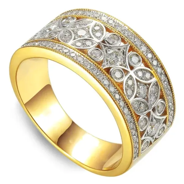 Ekskluzywny 585 Pierścionek Diamenty na Prezent