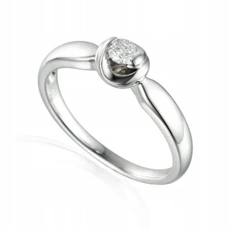 ZŁOTY 585 PIERŚCIONEK ZARĘCZYNOWY DIAMENT 0,13ct