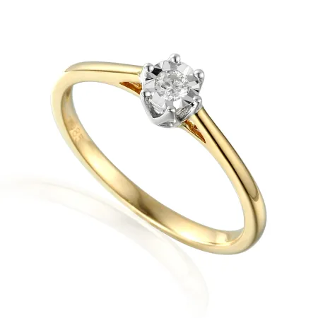 PIERŚCIONEK ZŁOTY ZARĘCZYNOWY Z BRYLANTEM